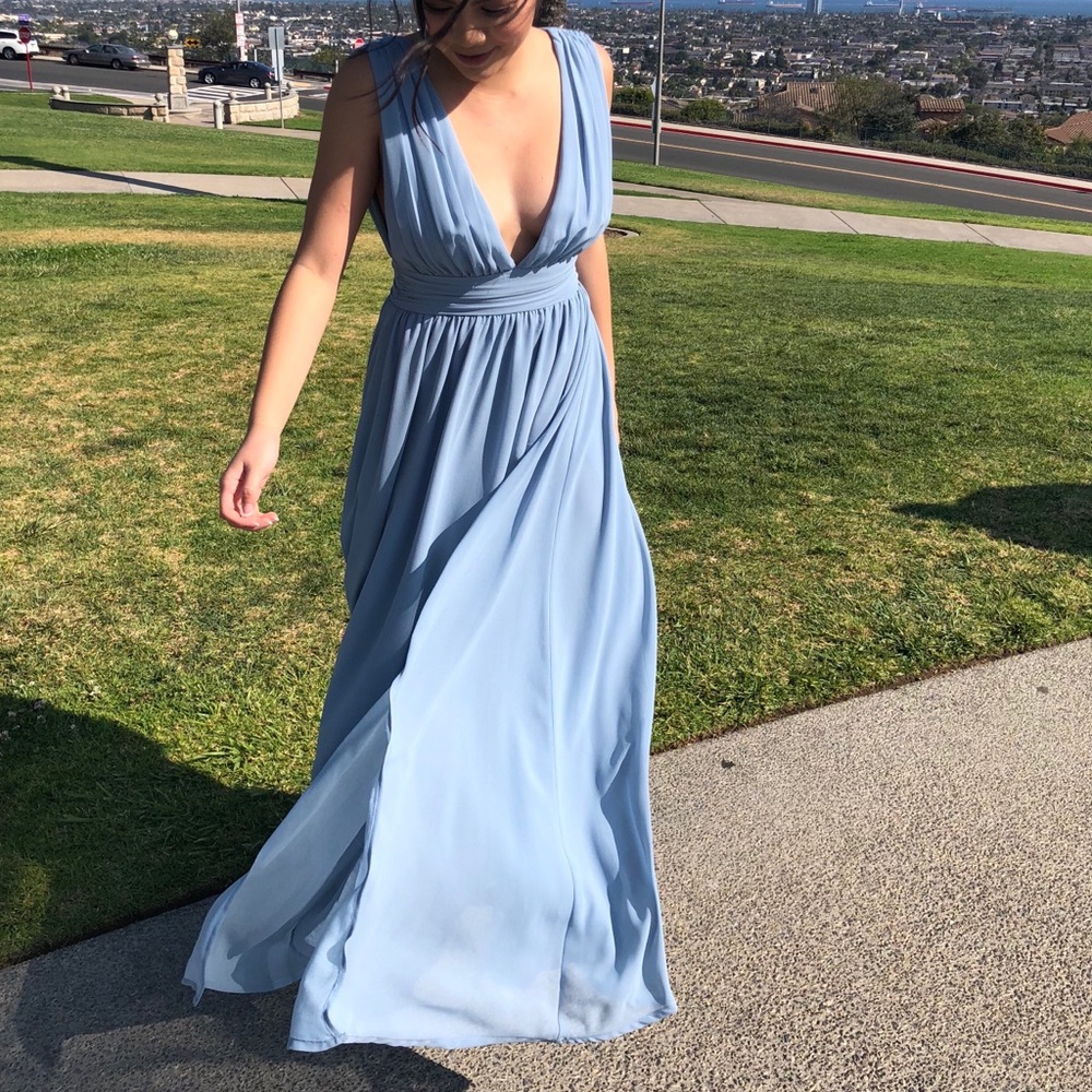 light blue prom dress